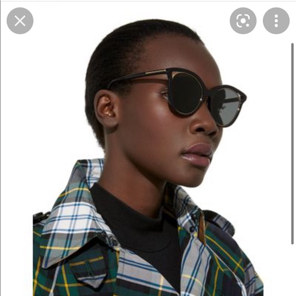 Victoria Beckham handmade in Italy gold black shades sunglasses